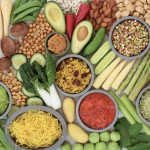 "Ilustrasi urutan makan sehat: serat, protein, lalu karbohidrat"