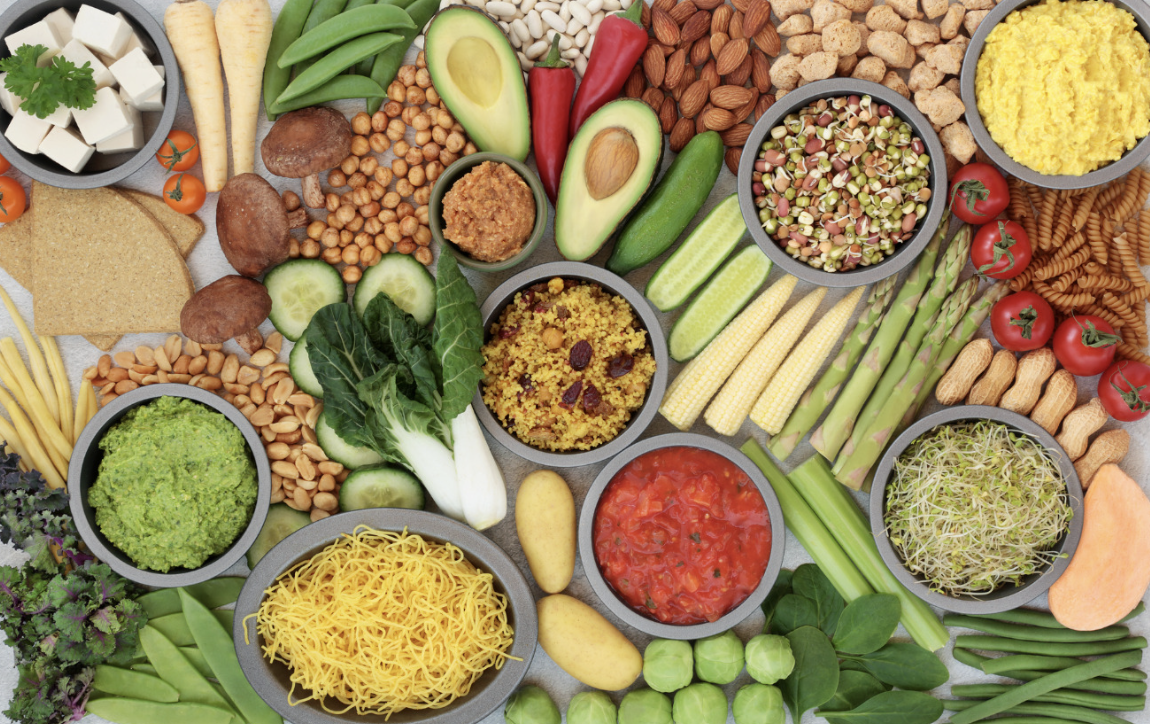 "Ilustrasi urutan makan sehat: serat, protein, lalu karbohidrat"