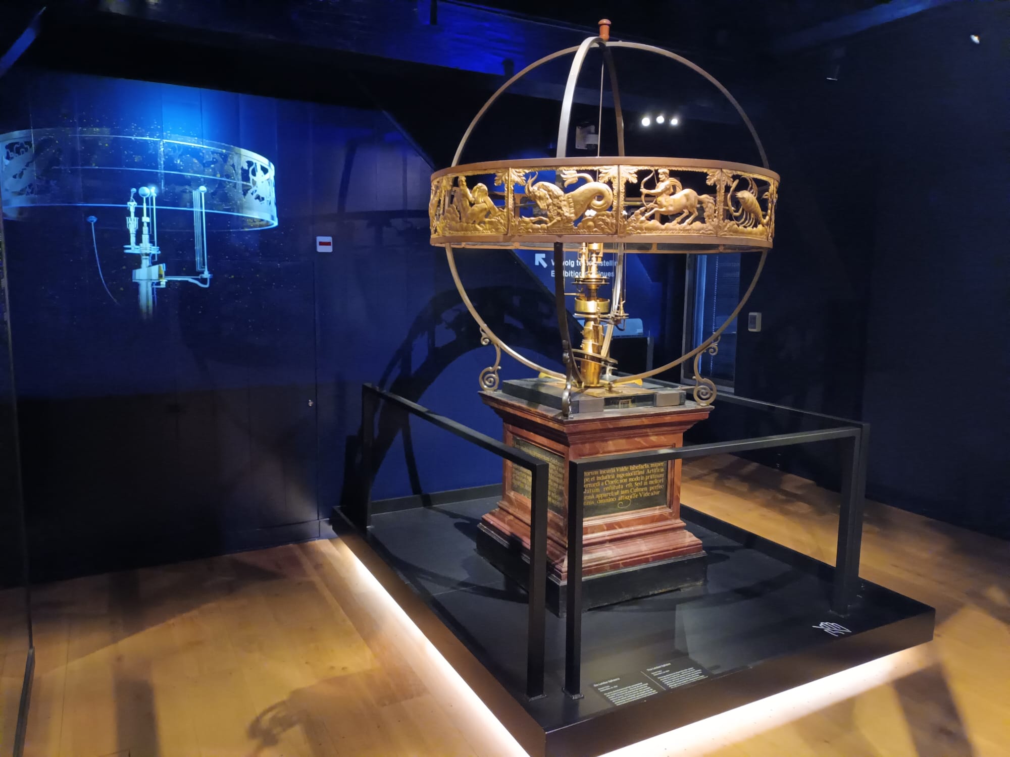 An elaborate historical instrument photographed at Rijksmuseum Boerhaave