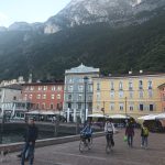 Hotel Europa and its neighbours, with the mountain wall looming directly behind the harbour front