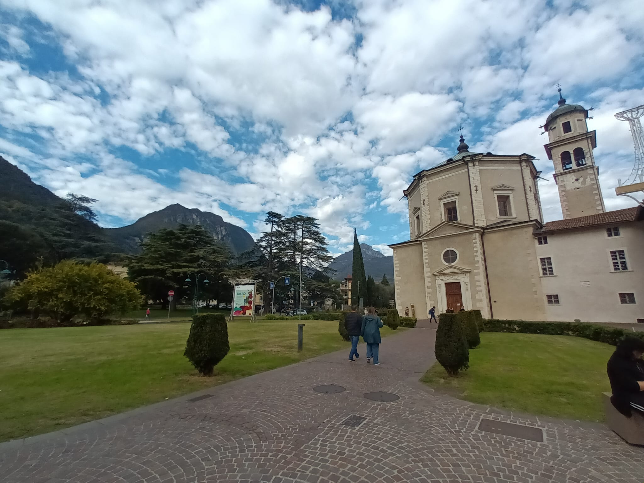 The octagonal Chiesa dell’Inviolata, surrounded by lawns and mountain views